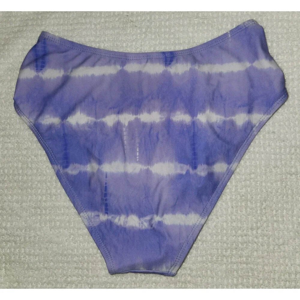 California Waves Women's Bikini Bottom Size Small Purple Tie Dye Adjustable NWT